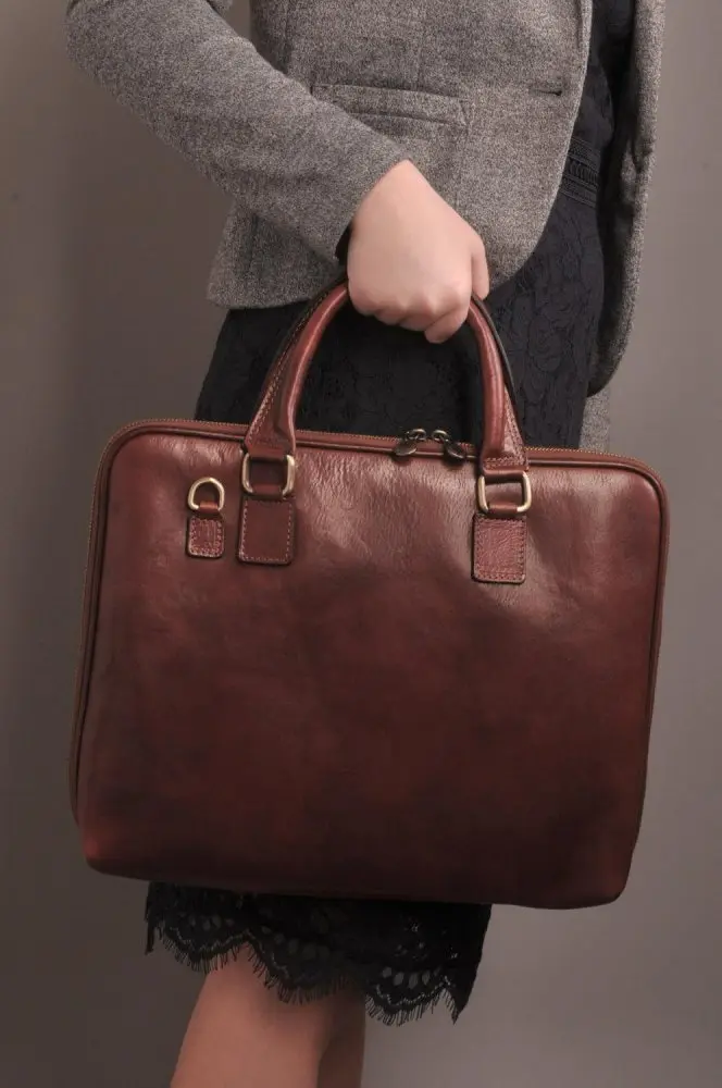 Giglio leather Dámská kožená crossbody aktovka 3920 hnědá