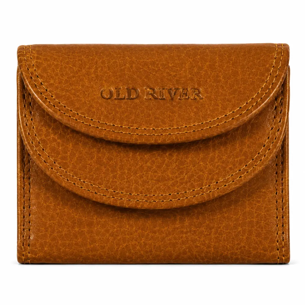 Malá kožená peněženka Old River PSW-102 Mustard hnědá