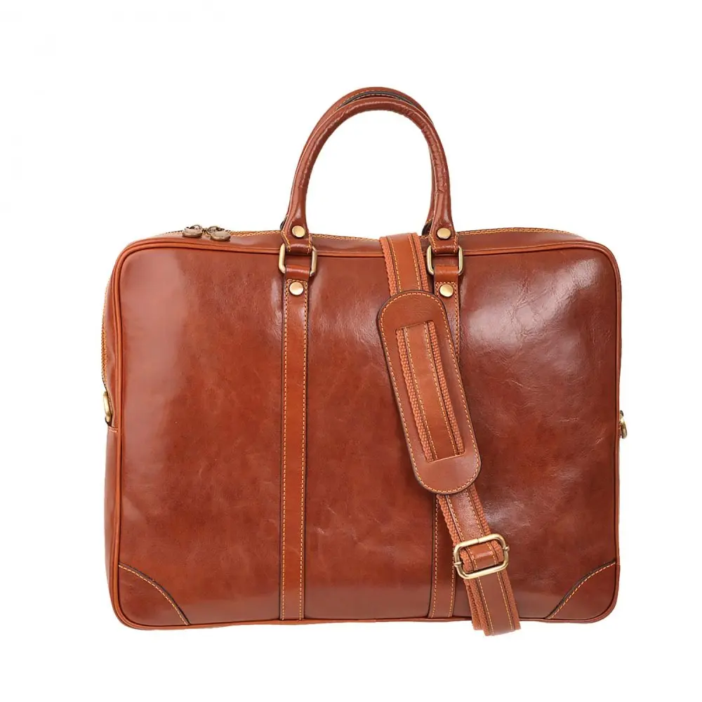 Pánská kožená taška na notebook SARA BAGS T01 hnědá
