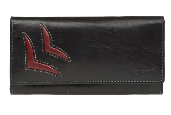 Dámská kožená peněženka Lagen 6011/T Black/Red