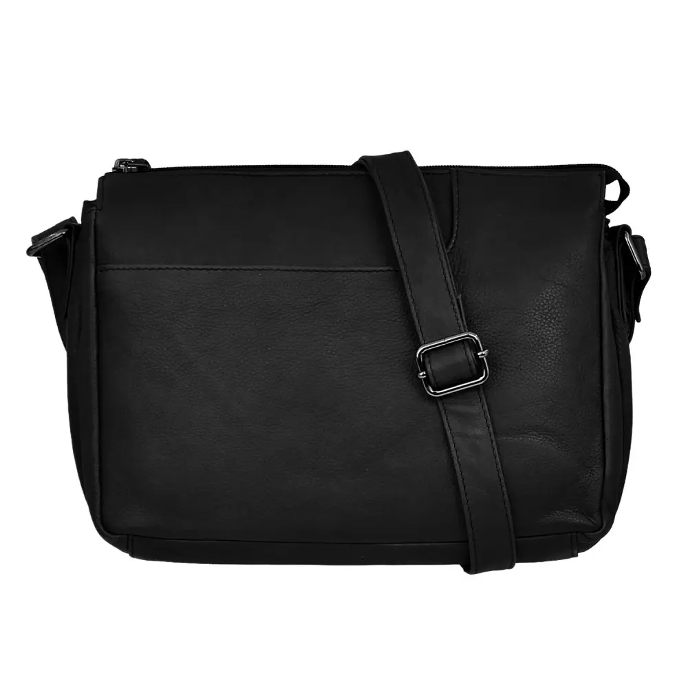 Dámská kožená kabelka přes rameno New Bags Leather LB-678 černá