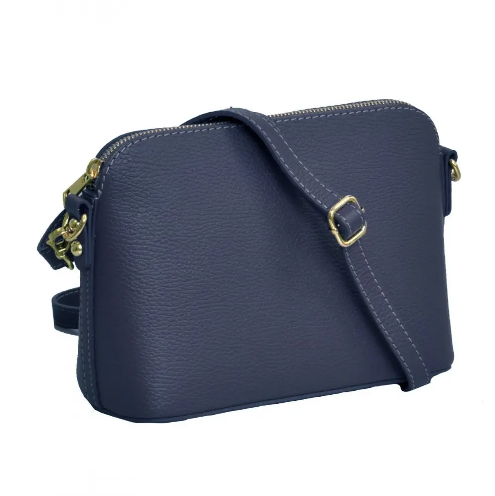 MaxFly dámská kožená kabelka crossbody 5232 tmavě modrá