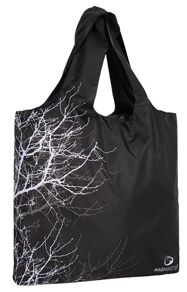 Skládací nákupní taška na zip Shopping bag černá