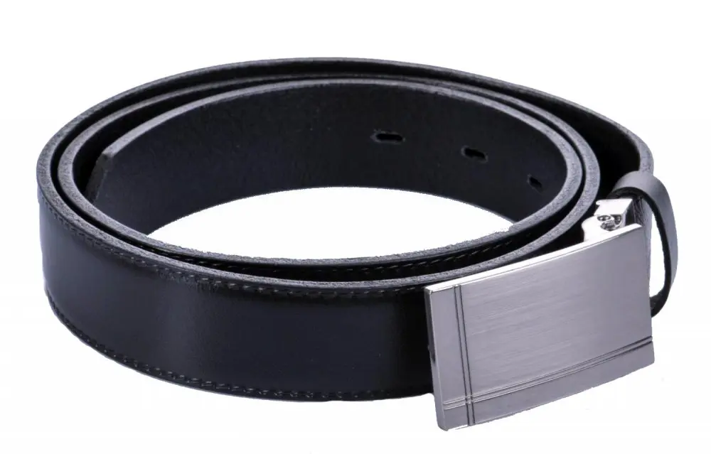 Úzký černý kožený pánský pásek 30-020-5PS-60 95 cm
