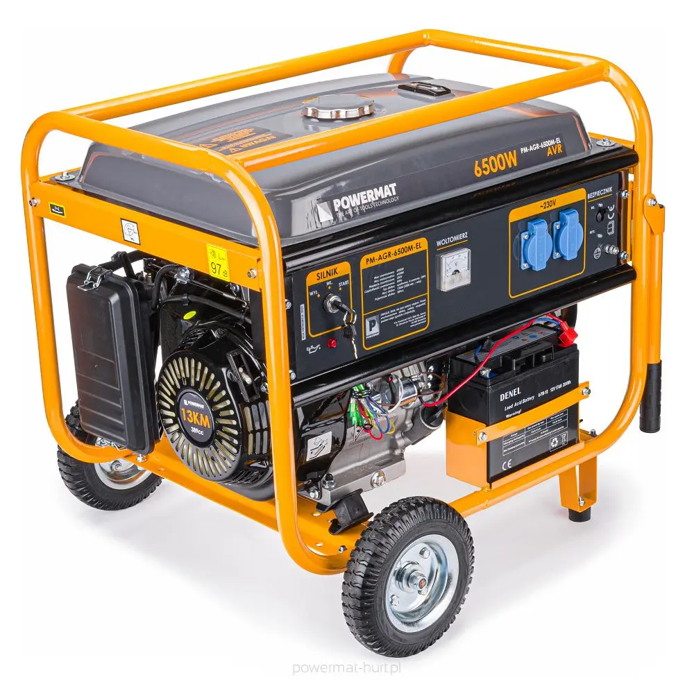 Elektrocentrála POWERMAT PM-AGR-6500M-EL s el. startem, 6500 W, 230 V