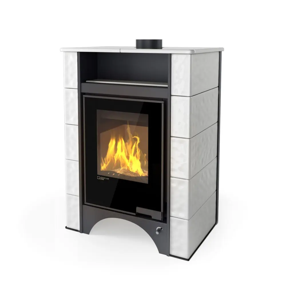 HS Flamingo Kachlová kamna AQUAFLAM VARIO PERU 11/7kW bílá 739x619x1023mm