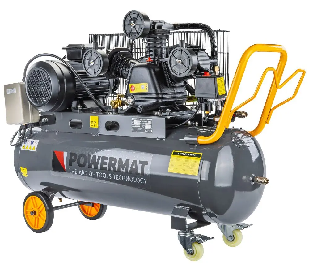 Olejový kompresor POWERMAT PM-KO-100T-400V, 100 l, 40V