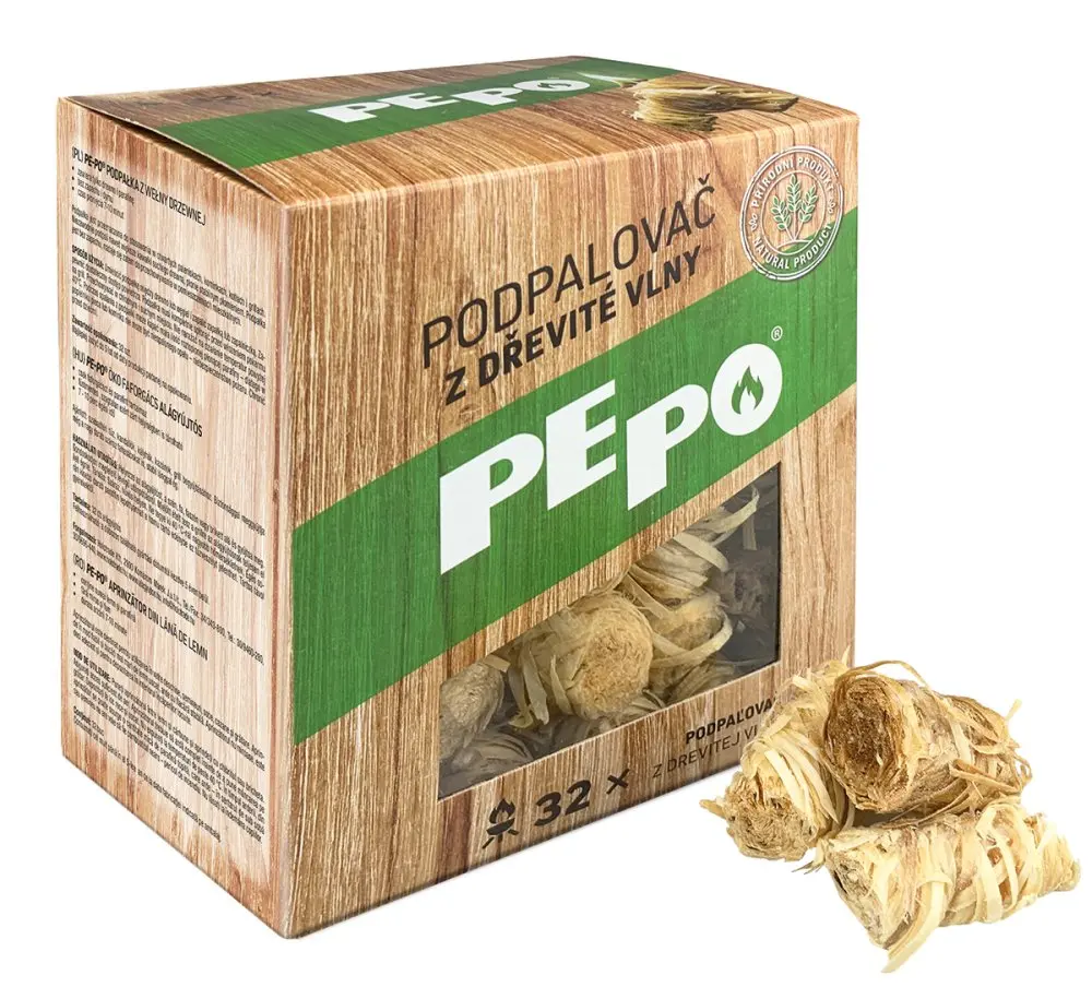 PEPO PE PO podpalovač (32ks/krabice) dřevitá vlna