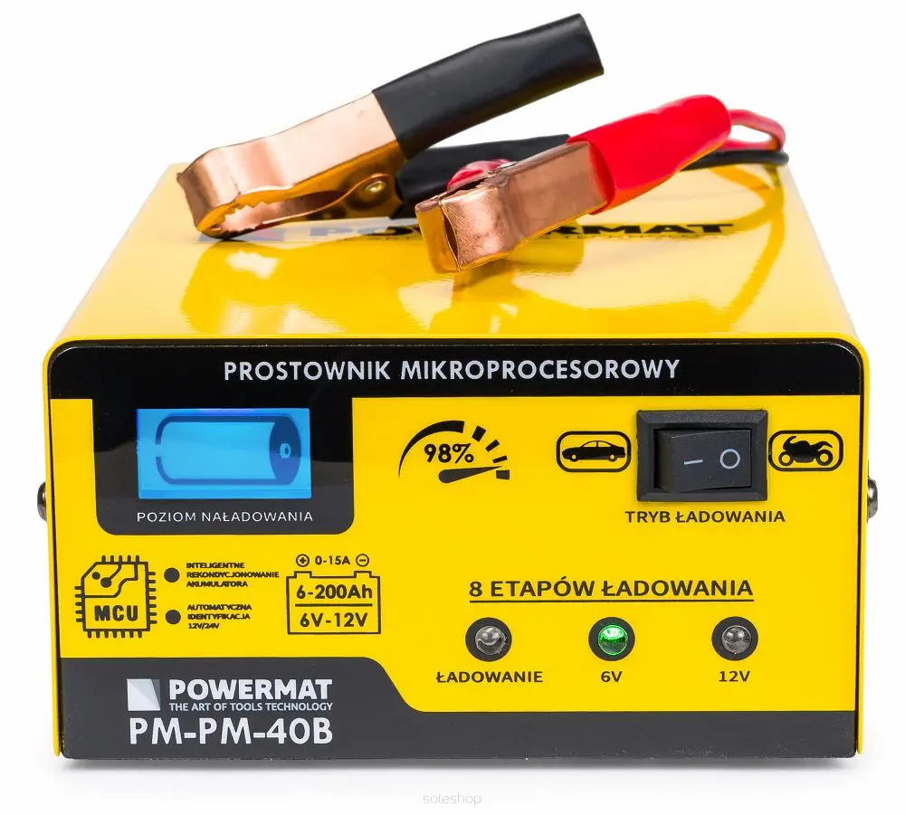 Mikroprocesorová nabíječka baterií POWERMAT PM-PM-40B, 6/12V