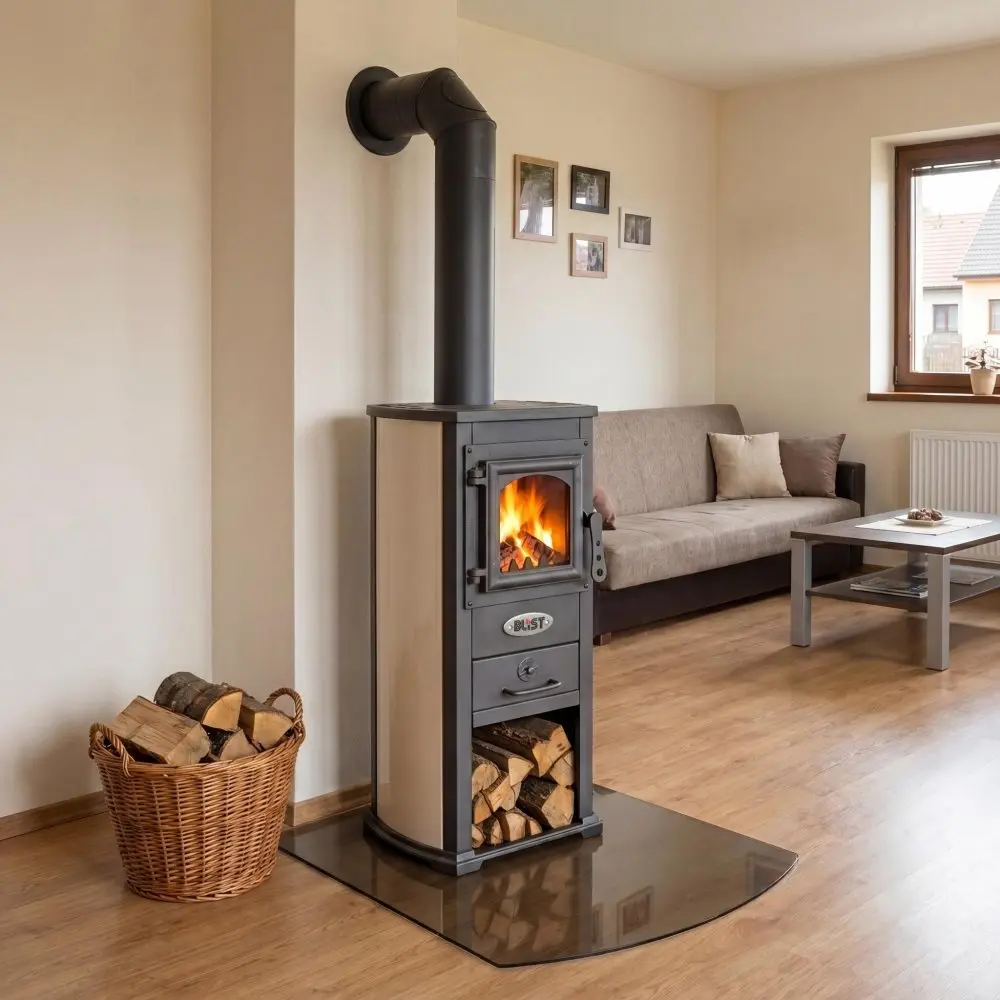 Krbová kamna BLIST Berna Lux G, 6 kW, krémová