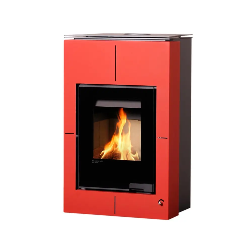 HS Flamingo Krbová kamna AQUAFLAM VARIO SAPORO 11kW červená 650x600x1030mm