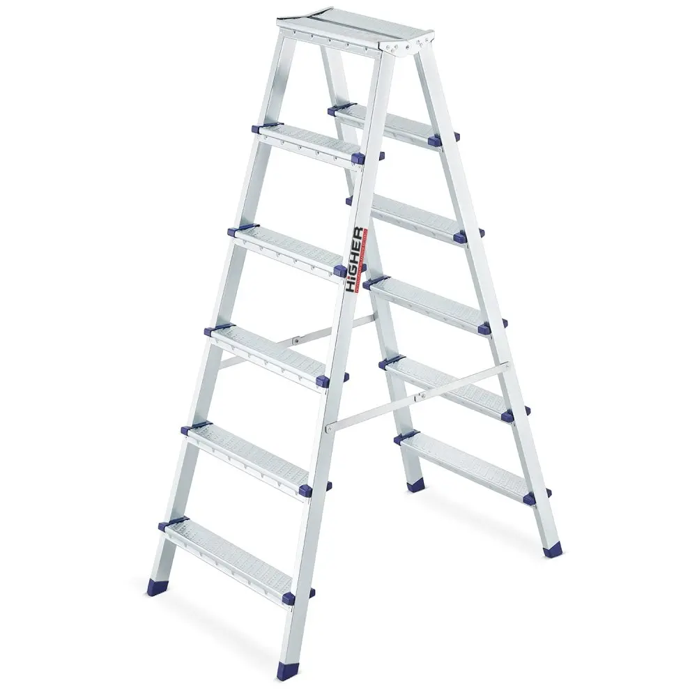 Dvoustranný žebřík HIGHER S-1206, 2x6, pracovní výška 334 cm