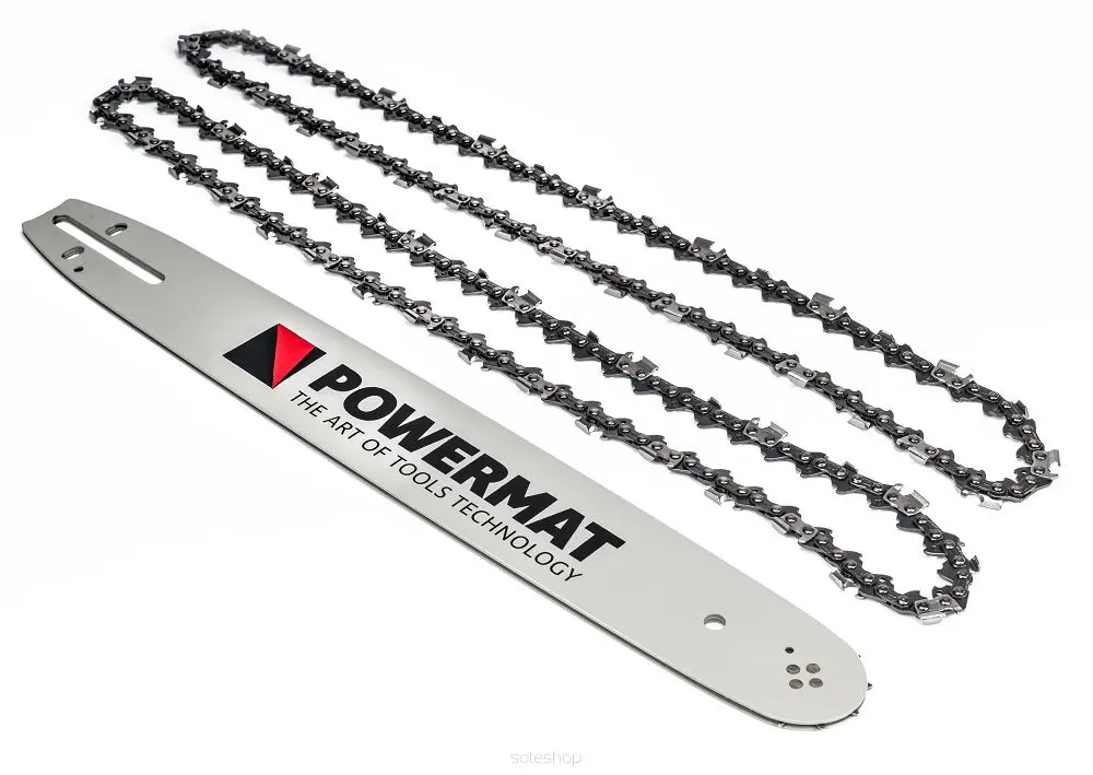 Lišta na řetězovou pilu se 2 řetězy POWERMAT PM-PR-16.66.2M, 16”, 0,325”, 66 článků