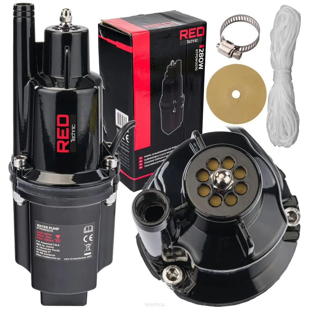 Ponorné membránové čerpadlo na vodu POWERMAT RTPDW0070, 280 W