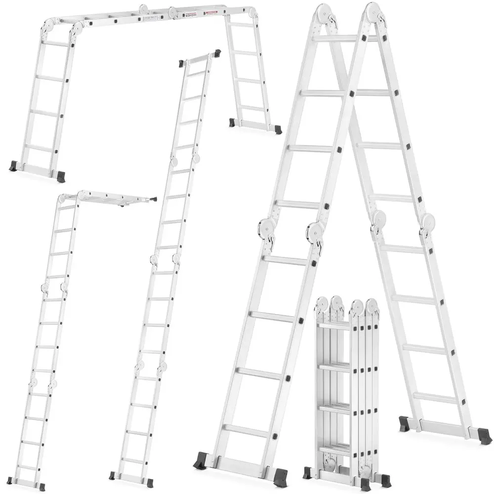 Multifunkční kloubový žebřík HIGHER ML-104, 4x4, pracovní výška 560 cm