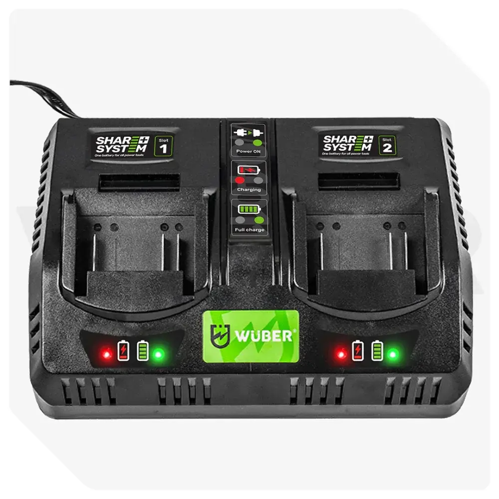 Dvojitá nabíječka akumulátorů WUBER W04011, Share+ System, 21,5 V