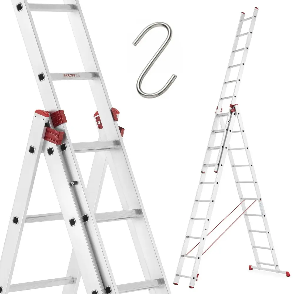 Univerzální hliníkový žebřík HIGHER I-6610, 3x10, pracovní výška 755 cm