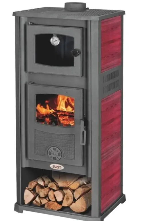 Krbová kamna BLIST ROMA G s troubou, 8,5 kW, červená