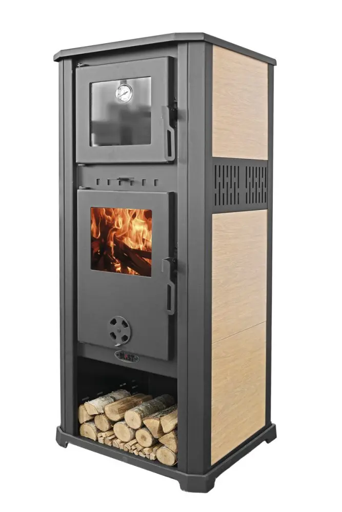 Krbová kamna BLIST ROMA S s troubou, 8,3 kW, krémová
