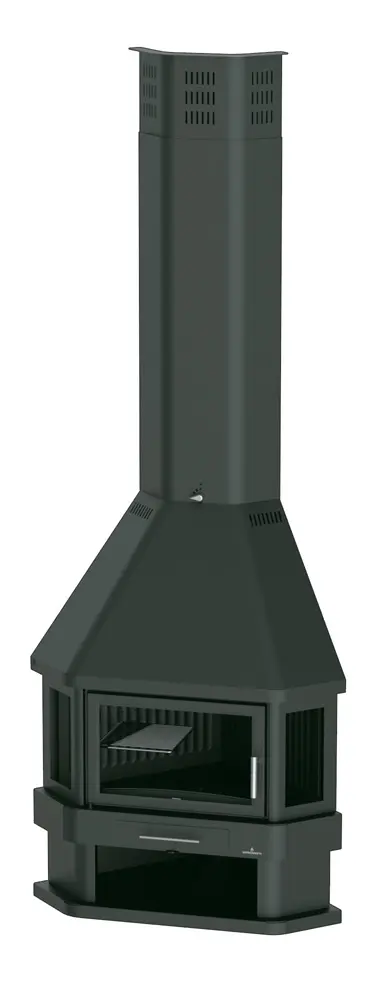 Krbová kamna BRONPI LORCA-R rohová, 14 kW, černá