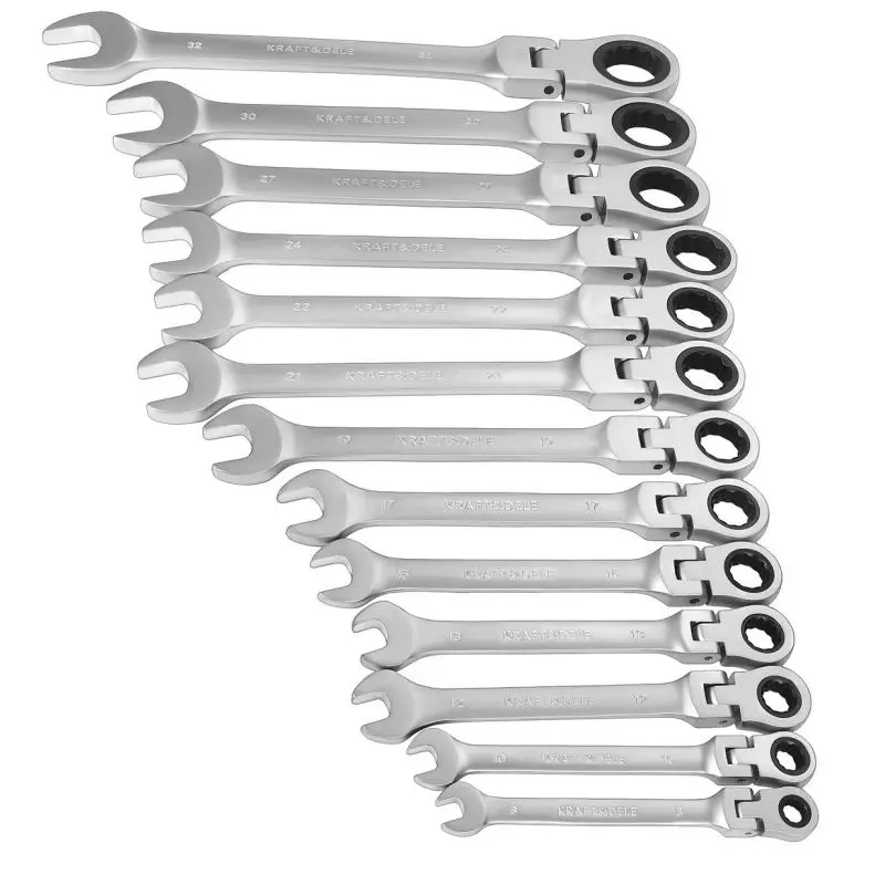 Klíče očkoploché Kraft&Dele KD11305, 13 ks, 8–32 mm