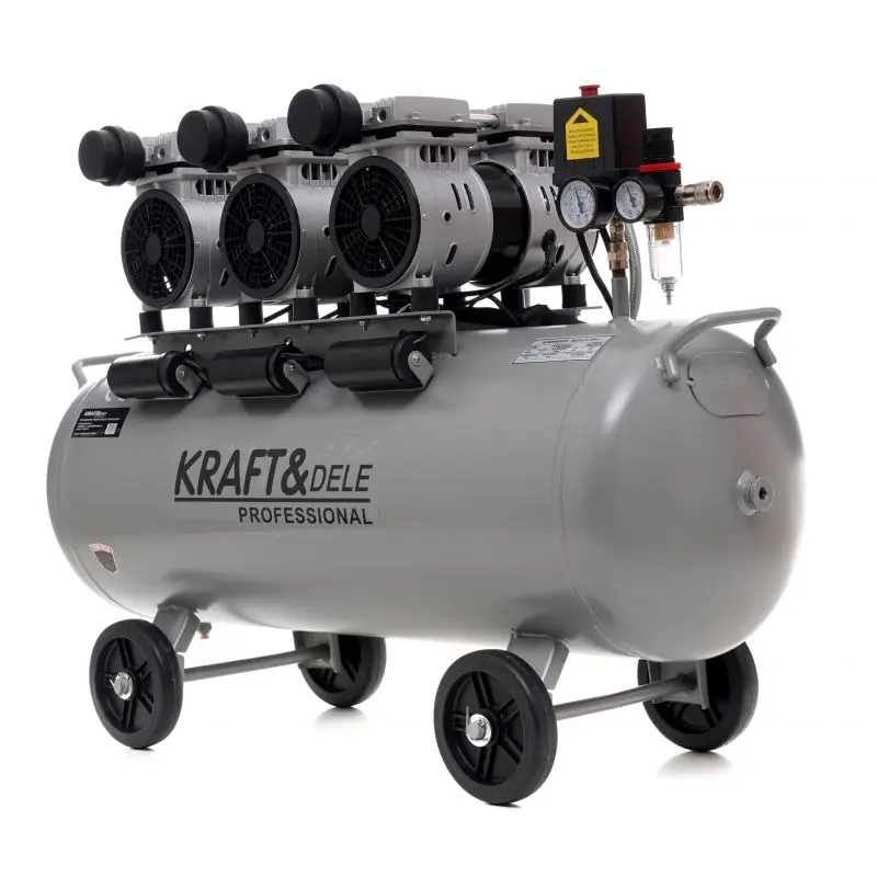 Bezolejový kompresor Kraft&Dele KD1397, 100 l, 3× 1500 W