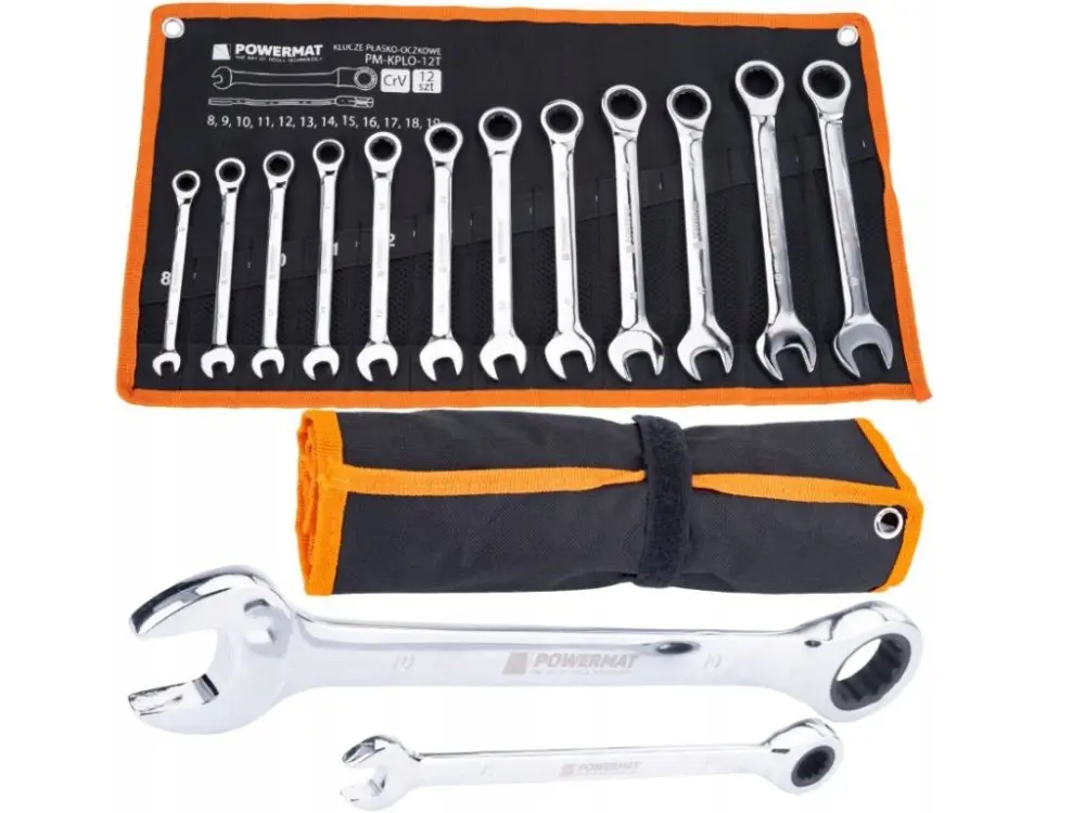 Sada očkoplochých klíčů POWERMAT PM-KPLO-12T, 8-19 mm, 12 ks