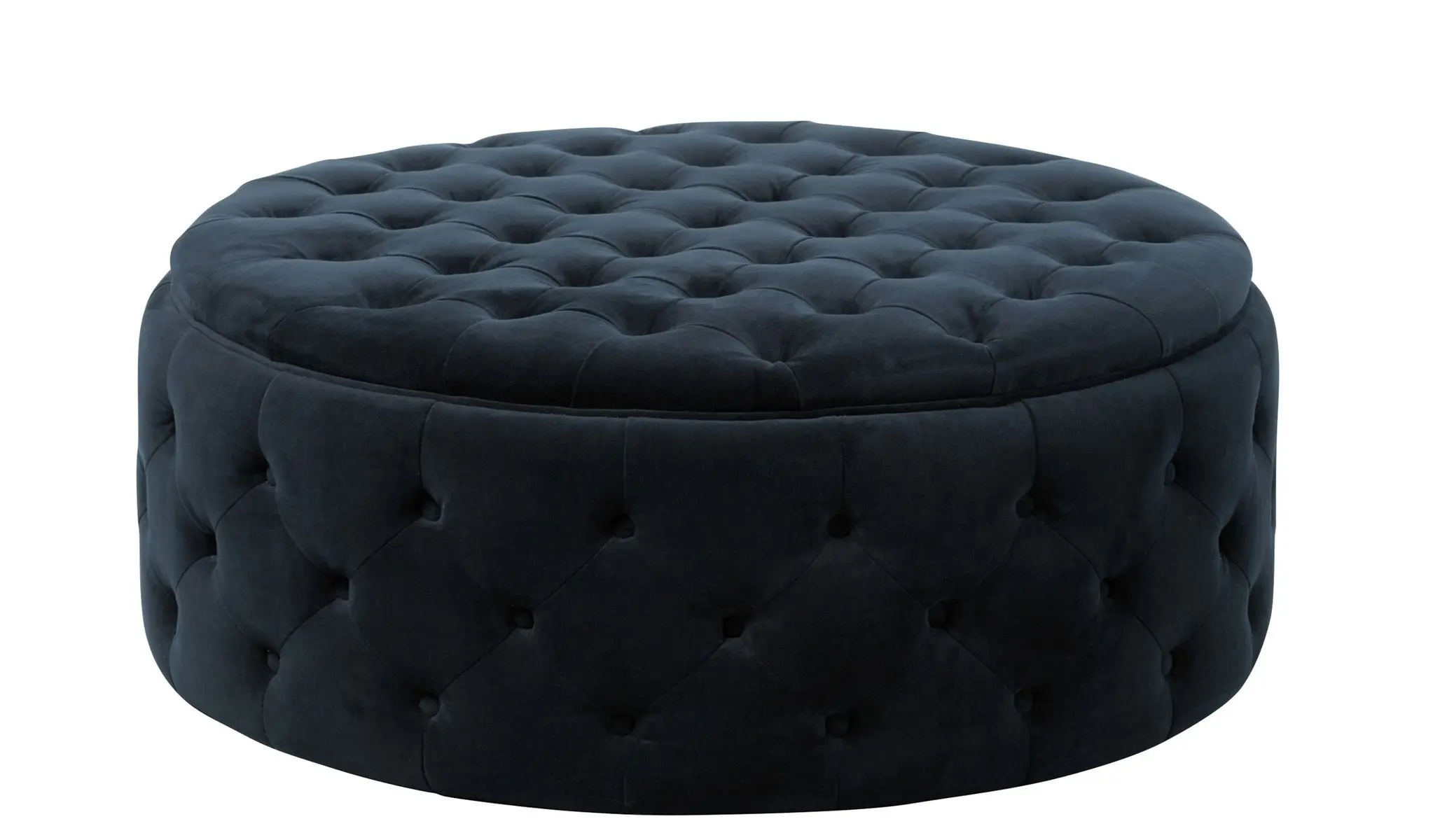 Antracitový sametový designový sedák Wilson - Ø 100*40cm J-Line by Jolipa