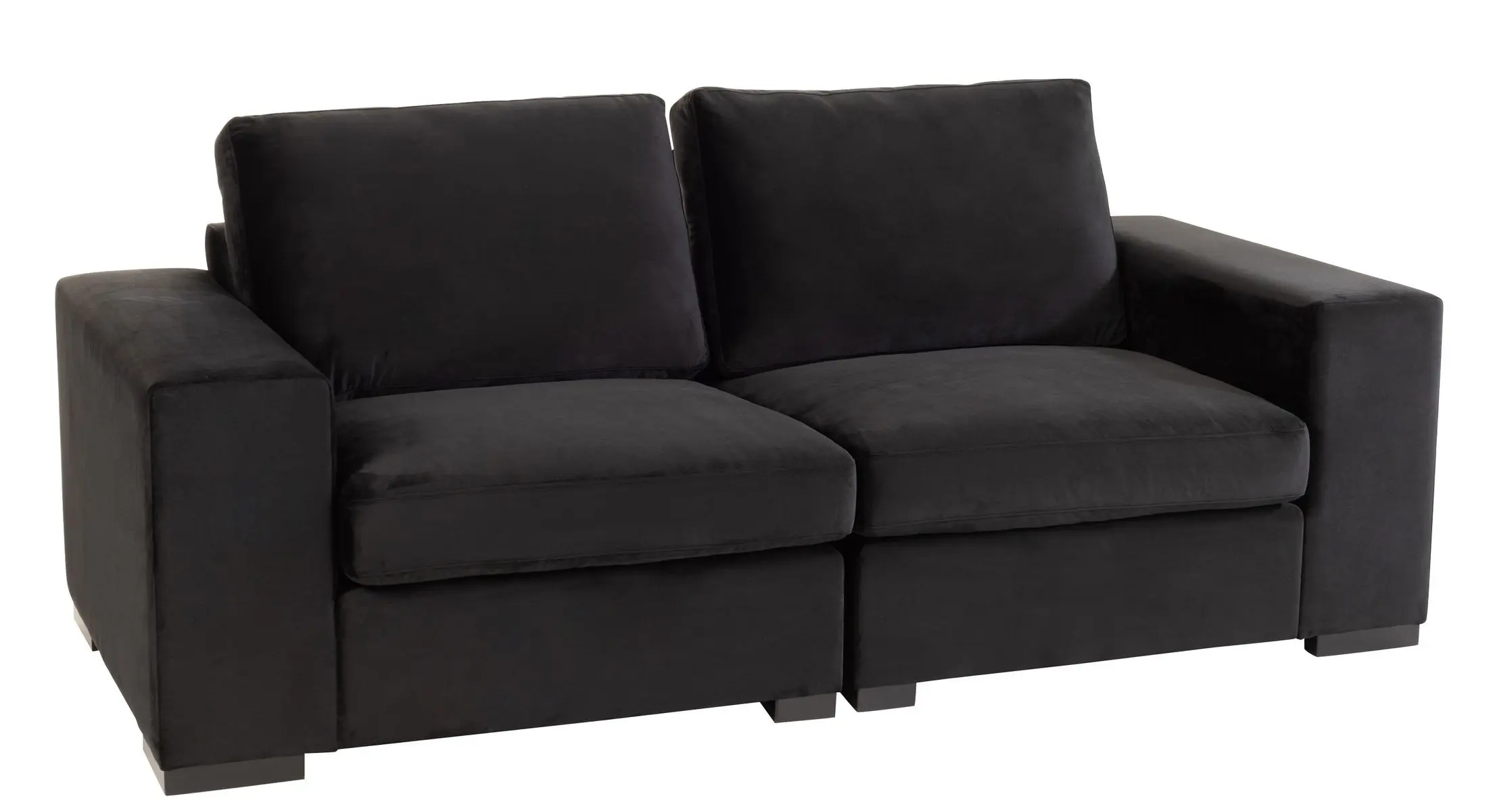 Černá 2-místná sametová pohovka Nalmi black - 212*98*86cm J-Line by Jolipa