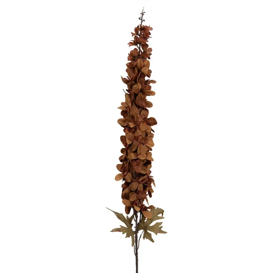 Dekorace umělá květina ostrožka Delphinium s hnědým květem - 8*8*124 cm Clayre & Eef