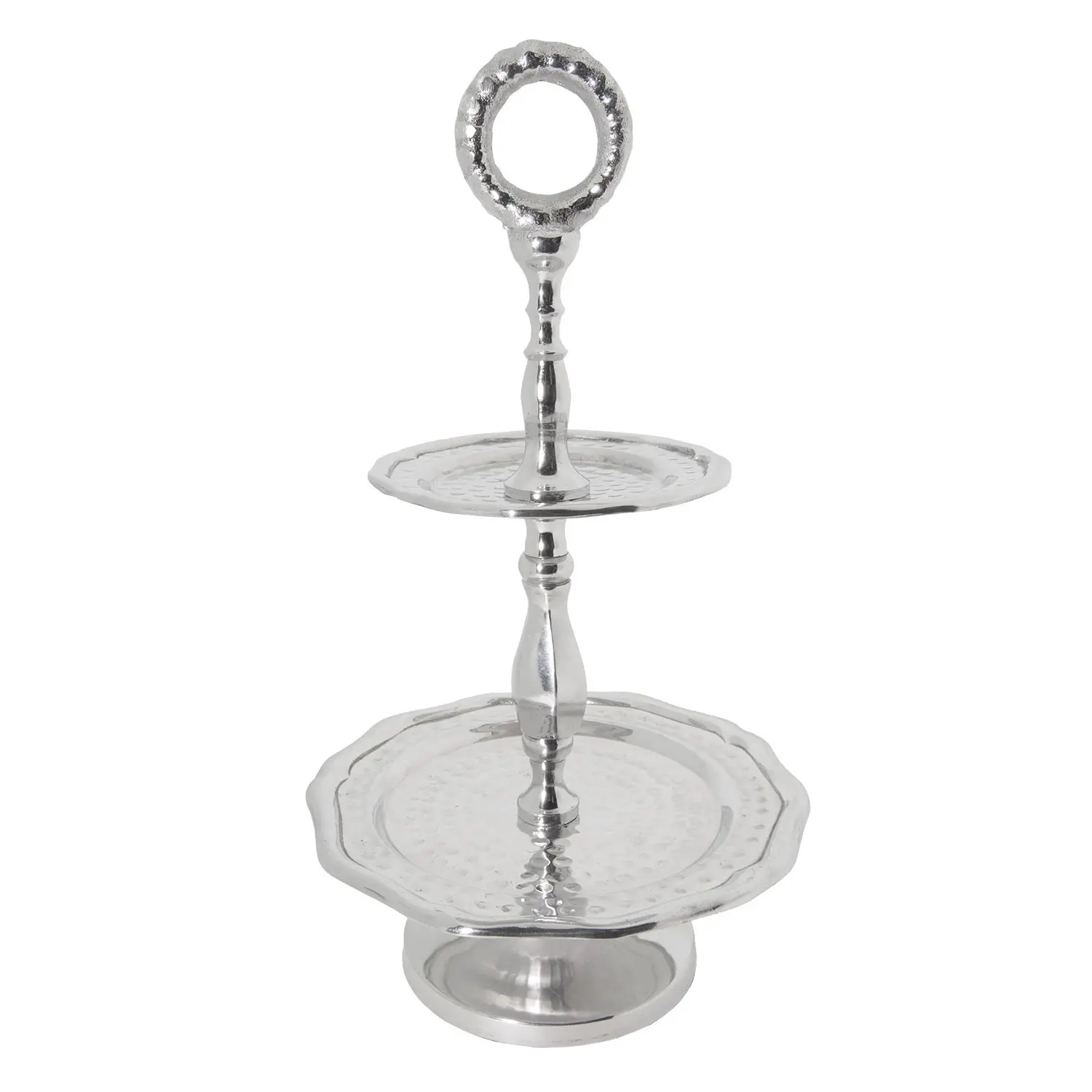 Kovový etažér Shiny Silver - Ø 16*29 cm Clayre & Eef