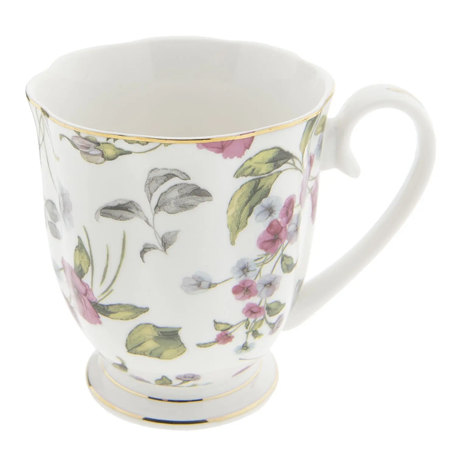 Porcelánový hrnek s malými květy - 11*8*9 cm Clayre & Eef