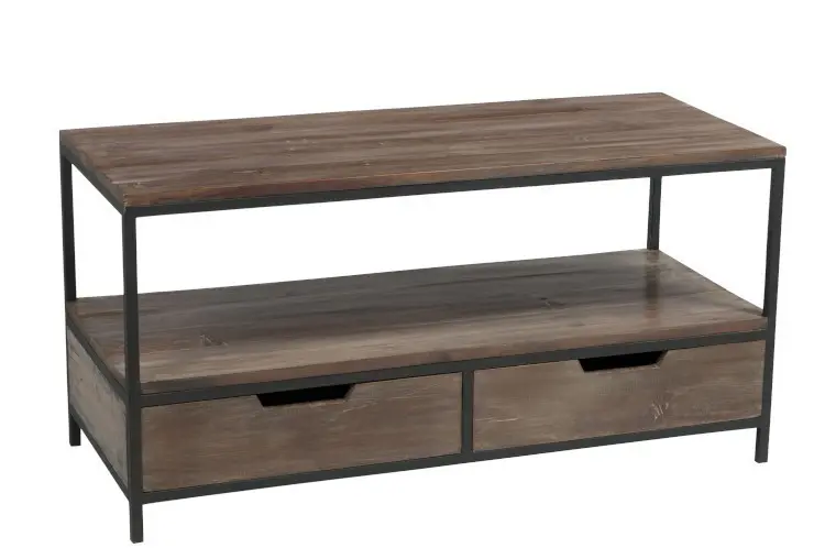 Konferenční / TV stolek s kovovou kontrukcí Industrial - 120*50*60cm J-Line by Jolipa