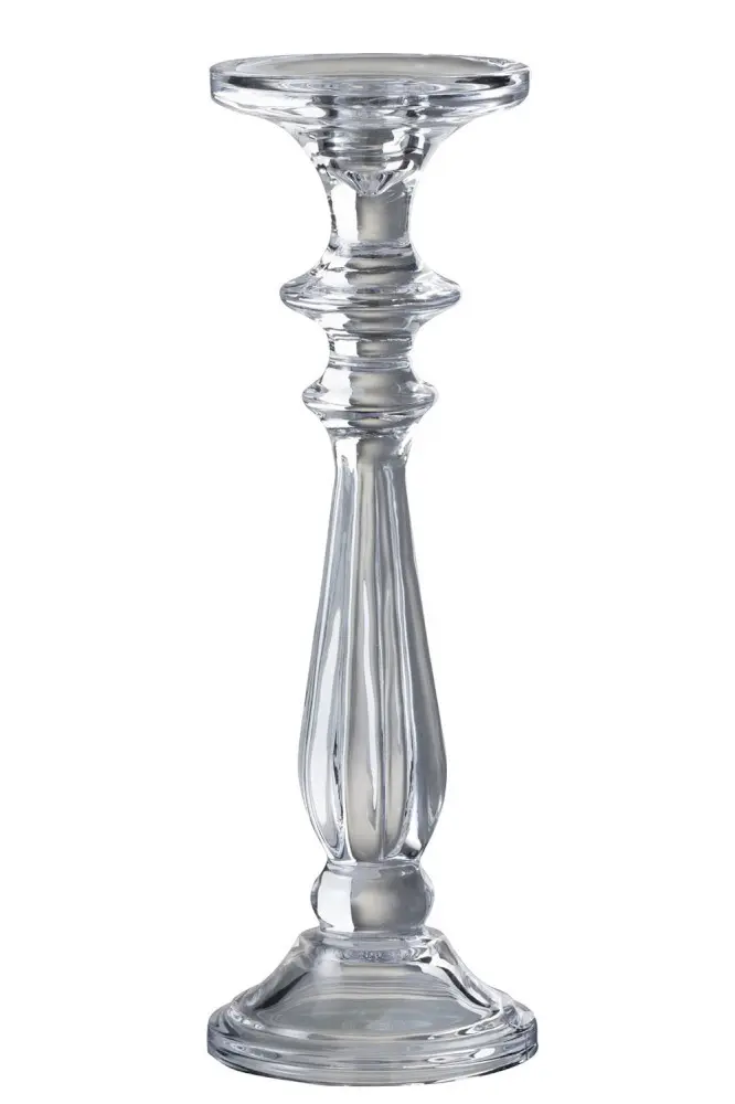 Skleněný transparentní svícen Tibo large - Ø 10*30cm J-Line by Jolipa