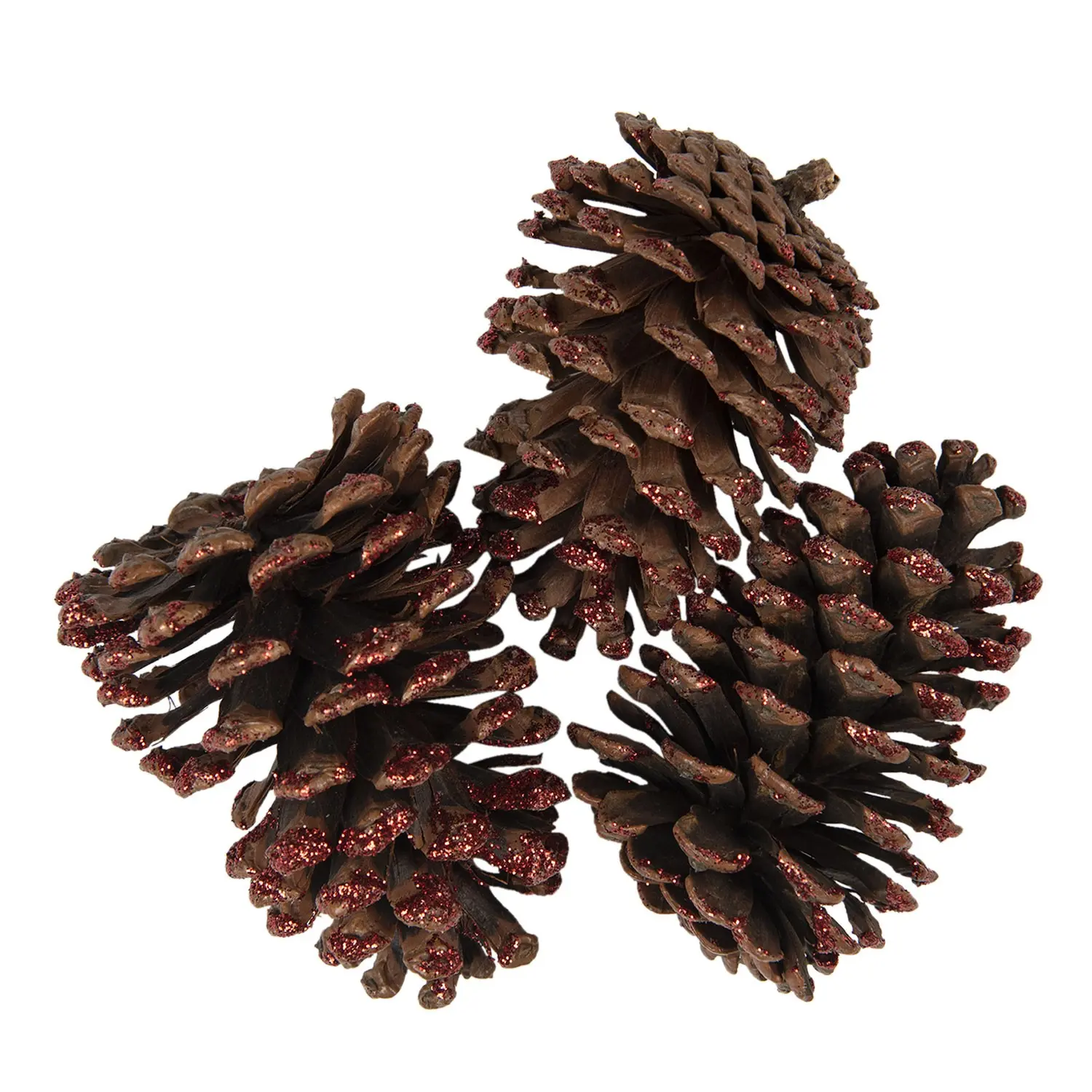 3 ks dekorativních hnědých šišek - 8/10 cm Clayre & Eef