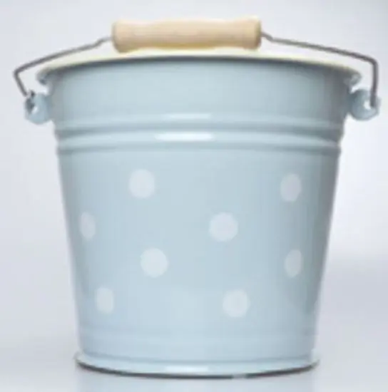 Modrý smaltovaný kyblík s puntíky Blue dot - Ø24*23cm - 6L Münder Email