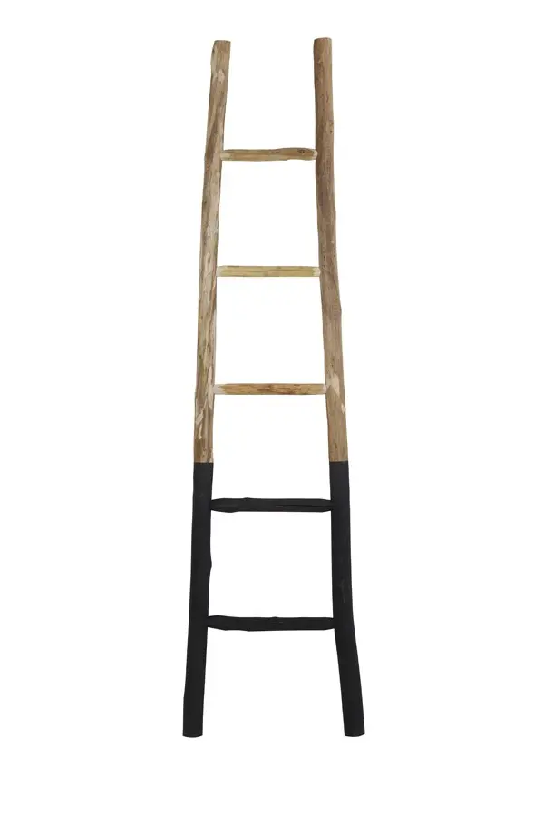 Dřevěný černo -přírodní věšák na ručníky žebřík Sten - 42*4*180 cm Light & Living