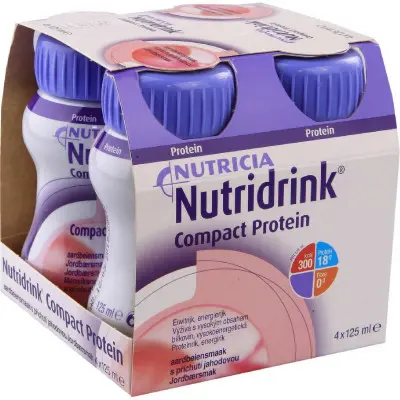 Nutridrink Compact s příchutí jahodovou 4x125 ml