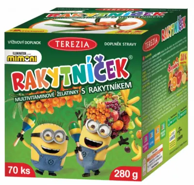 TEREZIA RAKYTNÍČEK Multivitaminové želatinky s rakytníkem MIMONI 70 ks 280 g