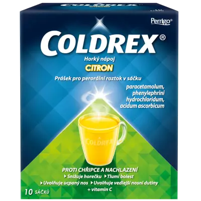 COLDREX HORKÝ NÁPOJ CITRON POR 750MG/10MG/60MG POR PLV SOL SCC 10 I