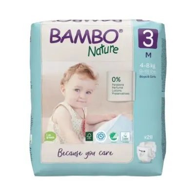 Bambo Nature 3 dětské plenky 4 - 8 kg 28 ks