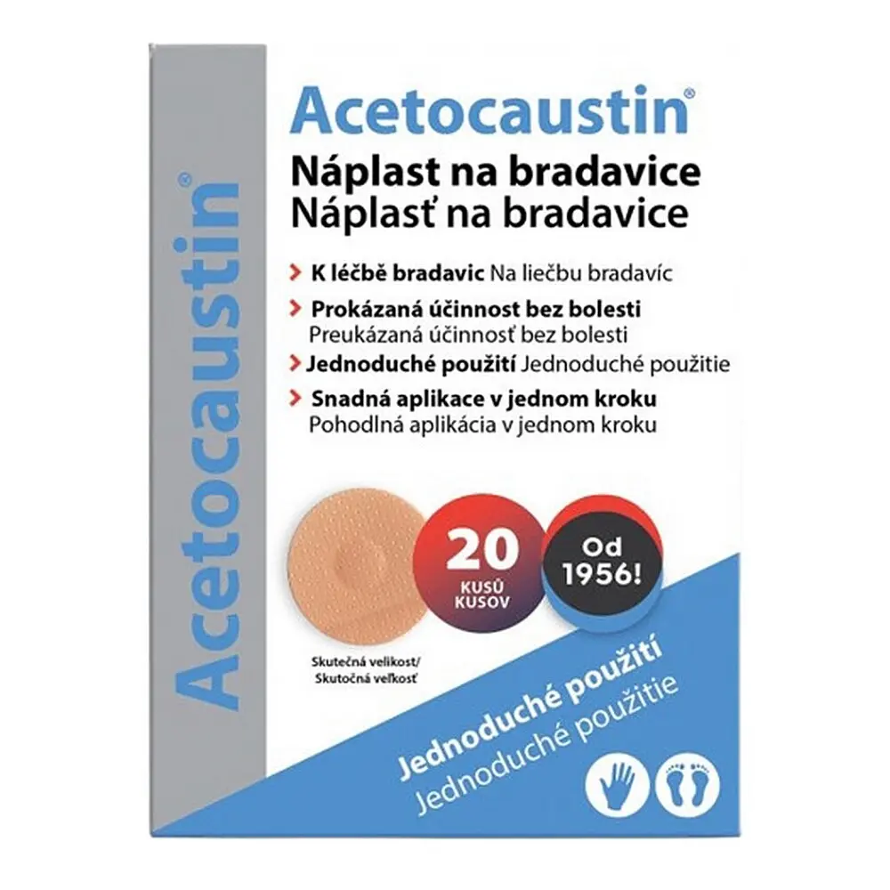 Acetocaustin Náplast na bradavice 20 ks