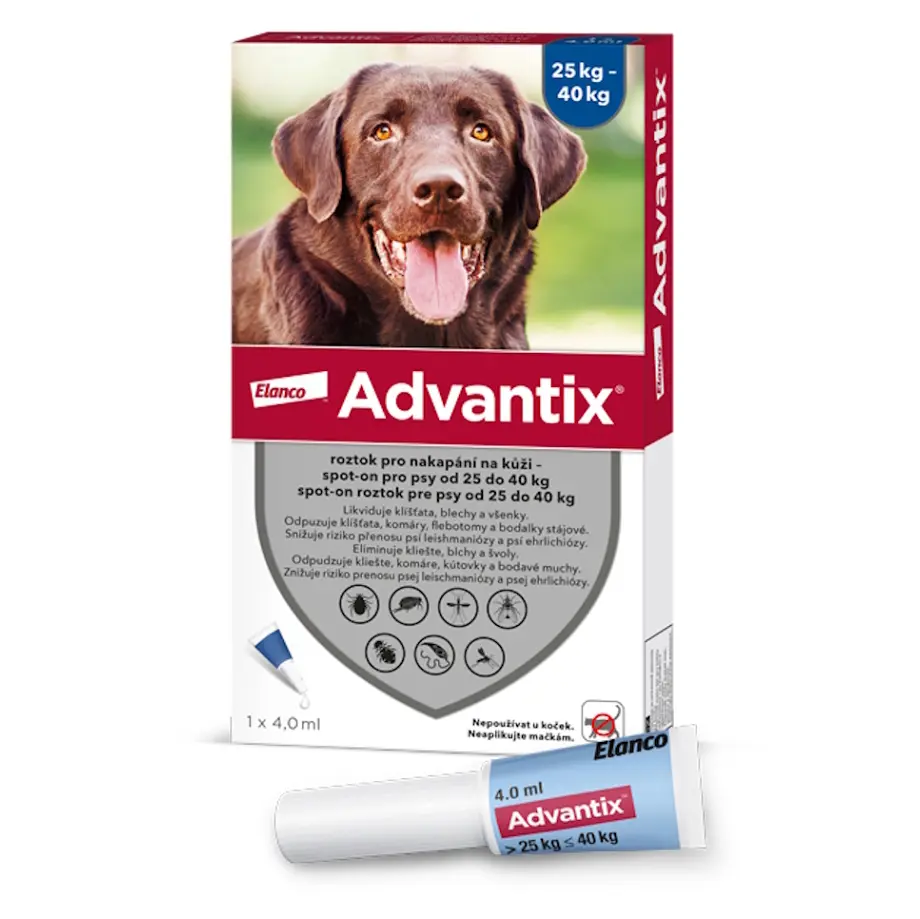 ADVANTIX Spot-on pro psy 25-40 kg 4 ml 1 pipeta