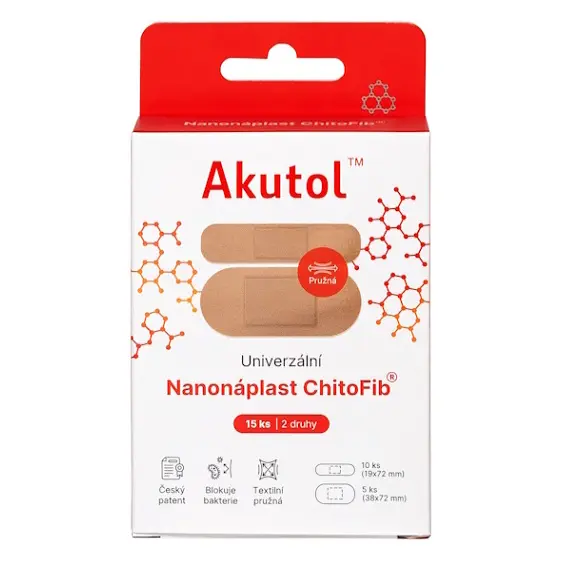 AKUTOL® Nanonáplast ChitoFib® univerzální balení 15 ks