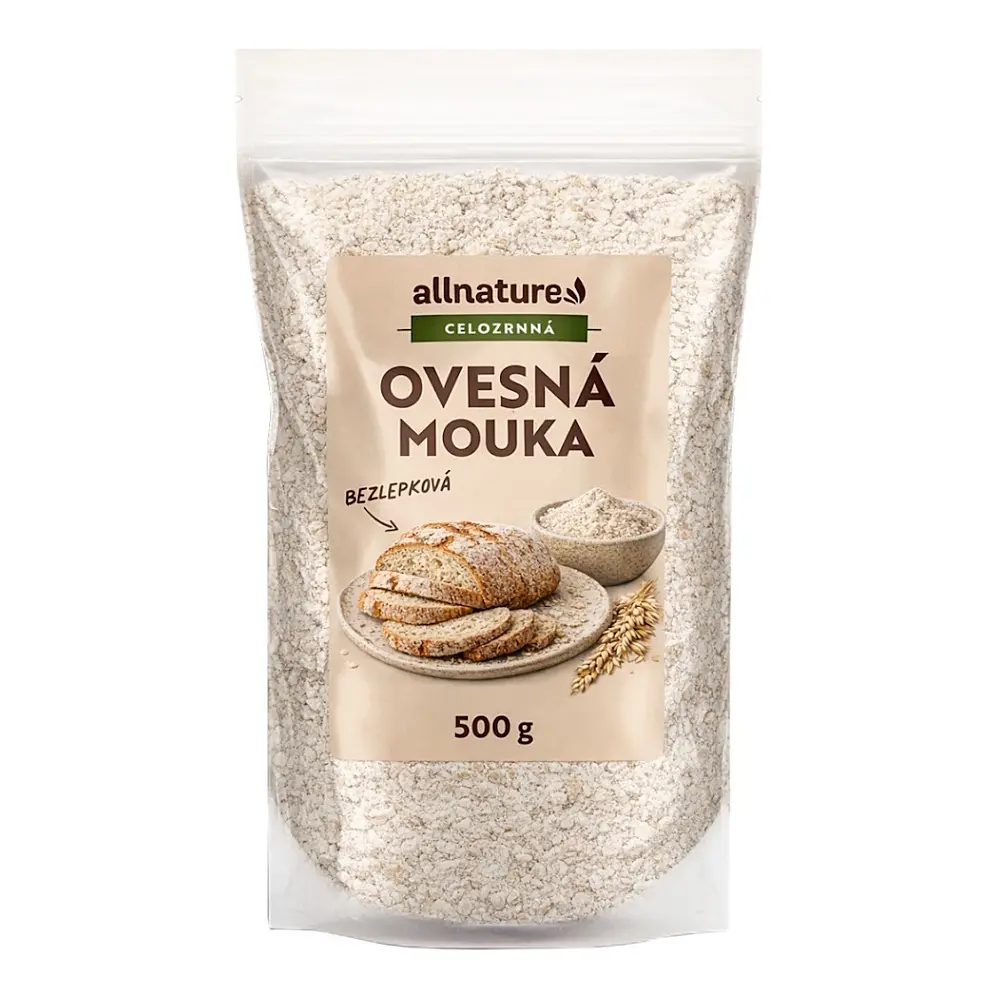 ALLNATURE Bezlepková ovesná mouka celozrnná 500 g