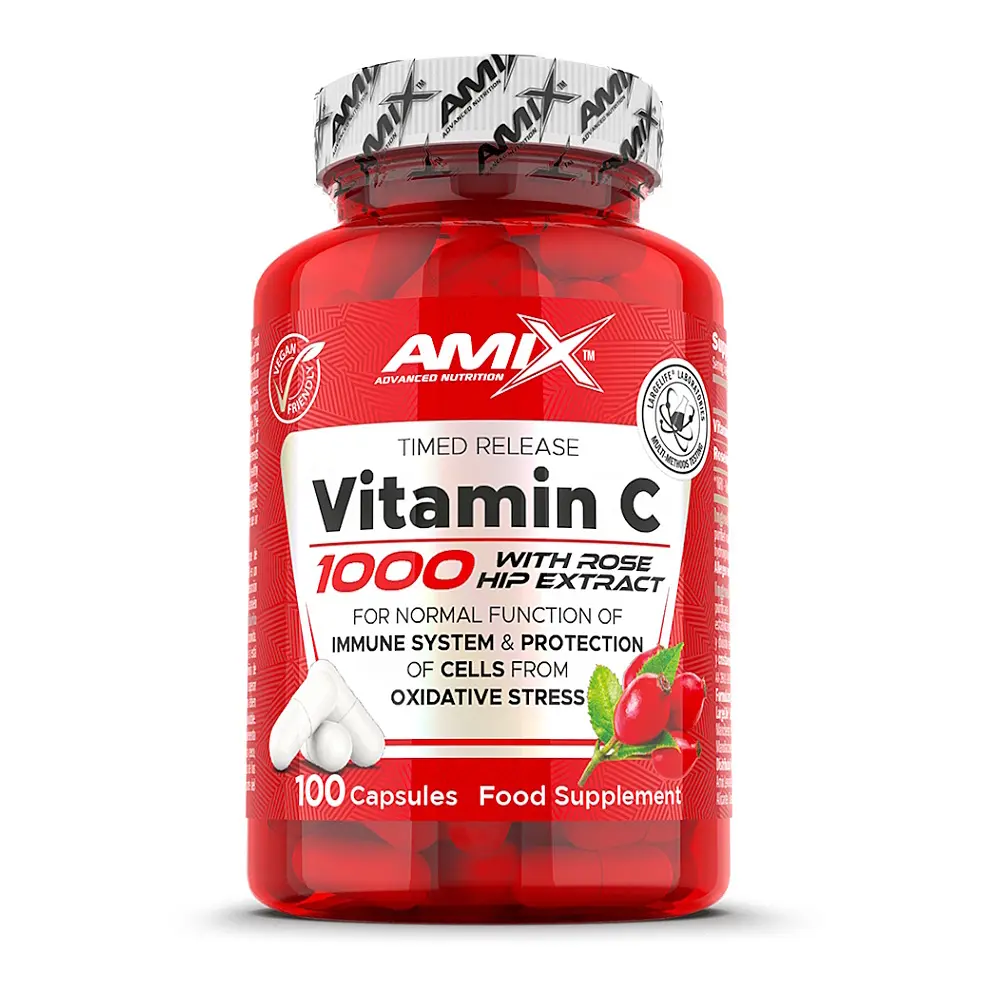 AMIX Vitamin C 1000 mg s extraktem z šípků 100 kapslí