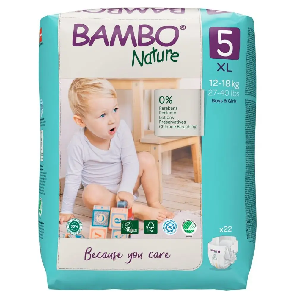 Bambo Nature 5 dětské plenky 12 - 18 kg 44 ks