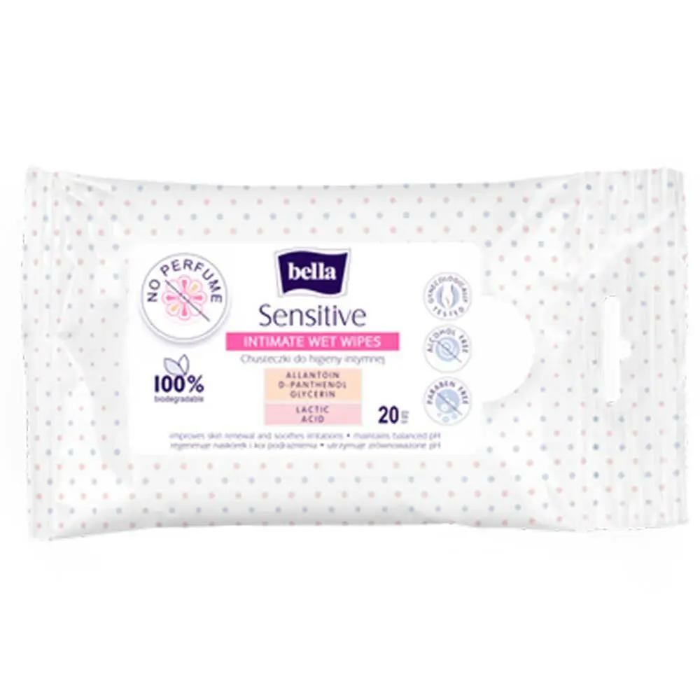 Bella Sensitive intimní vlhčené ubrousky, 20 ks