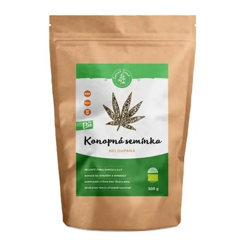 Zelená Země neloupané konopné semínko 500 g