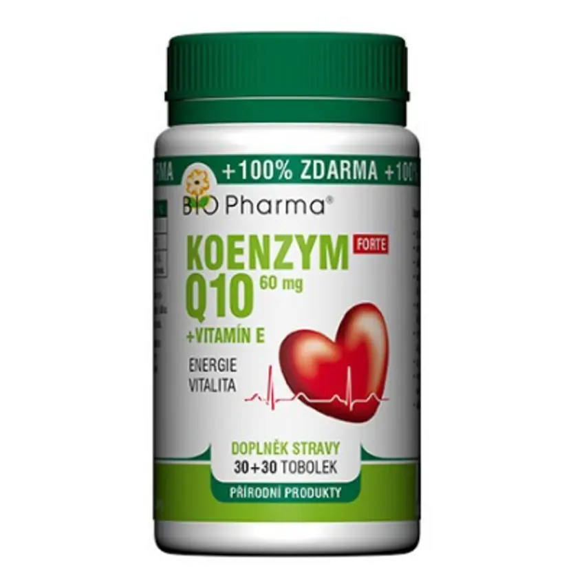 BioPharma Koenzym Q10 Forte 60 mg + Vitamín E 60 kapslí